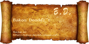 Bakos Deodát névjegykártya