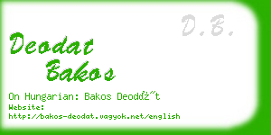 deodat bakos business card